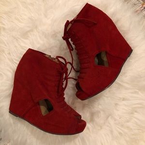Jeffrey Campbell Havana Mary Rok Suede Wedge Shoes